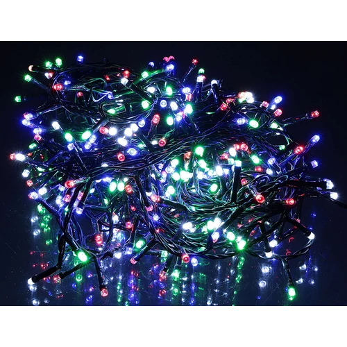 320 LED-es kültéri-beltéri dekor fényfüzér, hálózati, színes RGB, 24 m