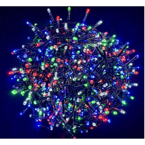 240 LED-es kültéri-beltéri dekor fényfüzér, hálózati, színes RGB, 18 m