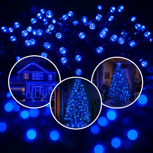 240 LED-es kültéri-beltéri dekor fényfüzér, kék, 18 m