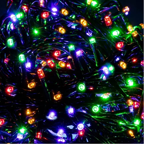 1200 LED-es BOA fényfüzér, kültéri-beltéri hálózati, 8 világítási móddal, színes RGB, 24 m