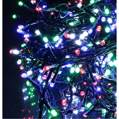 1500 LED-es BOA fényfüzér, kültéri-beltéri hálózati, 8 világítási móddal, színes RGB, 30 m