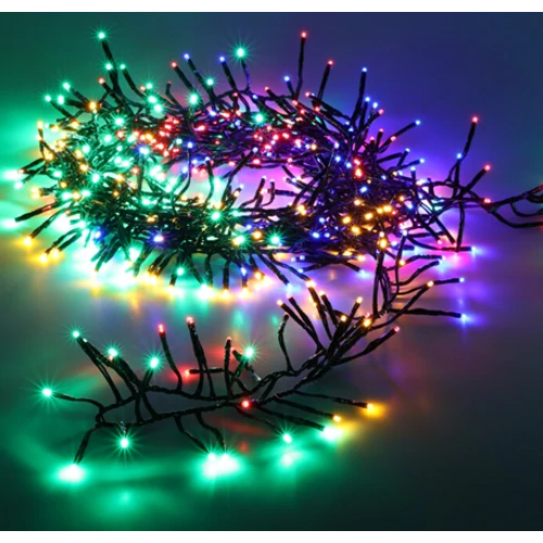 7,4 m-es 576 LED-es sűrű BOA fényfüzér, hálózati adapteres, színes RGB,időzíthető 6/18 órás, 8 féle fényjátékkal, IP44