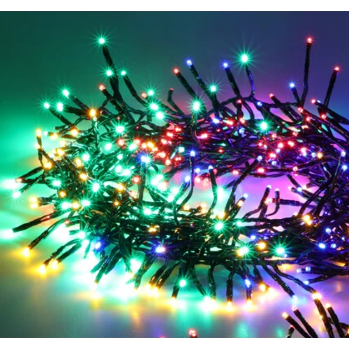 12,4 m-es 960 LED-es sűrű BOA fényfüzér, hálózati adapteres, színes RGB,időzíthető 6/18 órás, 8 féle fényjátékkal, IP44