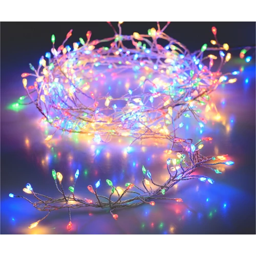 200 LED-es sűrű Cluster fényfüzér, elemes, RGB színes 6/18 órás időzíthető, 8 világítási móddal