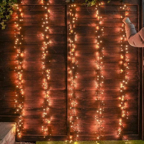 Waterfall-Vízesés fényjáték 710 LED-es BOA fényfüzér, kültéri-beltéri hálózati, időzíthető 6/18 órás, Hideg-Meleg fehér, 10m, IP44