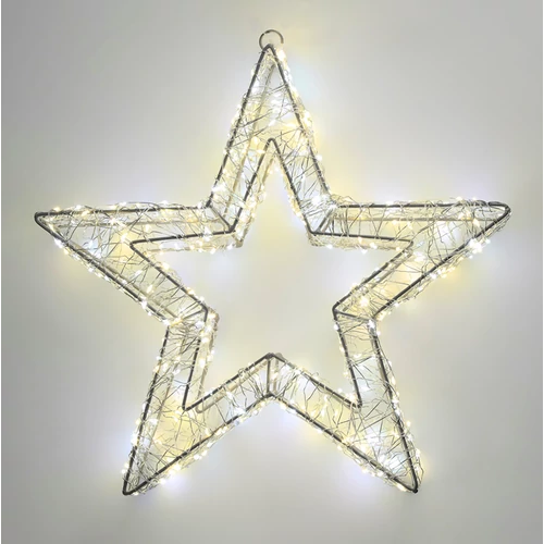 Karácsonyi-adventi XXL 500 extra meleg fehér LED-es csillag ajtódísz, 38 cm, IP44 hálózati adapteres, időzíthető 8/16 órás, 5+1 féle csillogó fényjátékkal