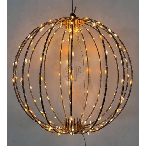 Karácsonyi-adventi 240 extra meleg fehér LED-es gömb, 40 cm, IP44 hálózati adapteres, időzíthető 8/16 órás, 5+1 féle csillogó fényjátékkal