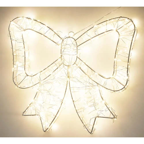 Karácsonyi-adventi XL 500 meleg fehér LED-es masni ajtódísz, 38 x 33 cm, IP44 hálózati adapteres, időzíthető 8/16 órás