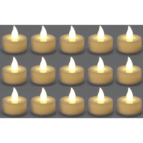 Adventi LED teamécses szett, 15 db-os, elemmel, villódzó lánghatás – hangulatos fények