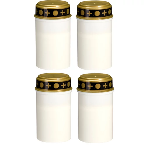 Napelemes LED-es temetői sírmécses, örökmécses, 12 cm, fehér, 4db 