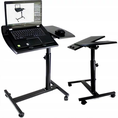 Prémium laptoptartó állvány, állítható magasság, gurulós, dönthető, 80 cm