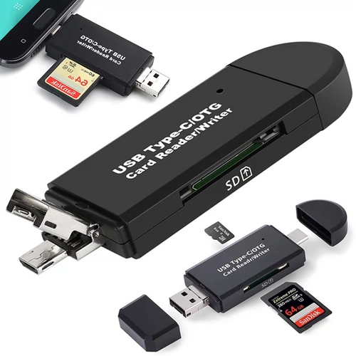 3az1-ben SD kártyaolvasó microSD USB USB-c micro USB
