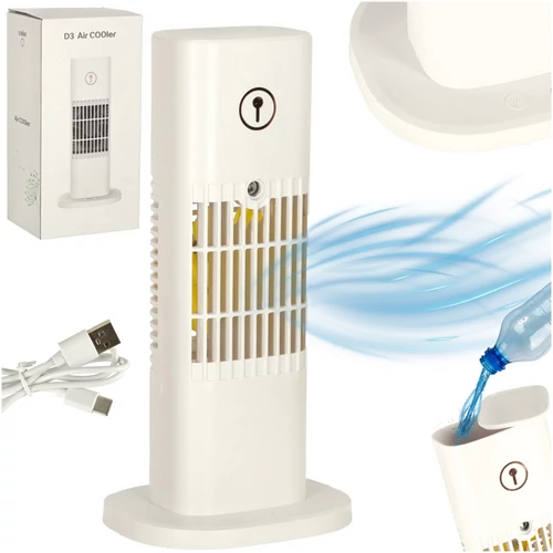 3 fokozatú USB-s párásító Oszlopventilátor, 28 cm, 300 ml víztartállyal