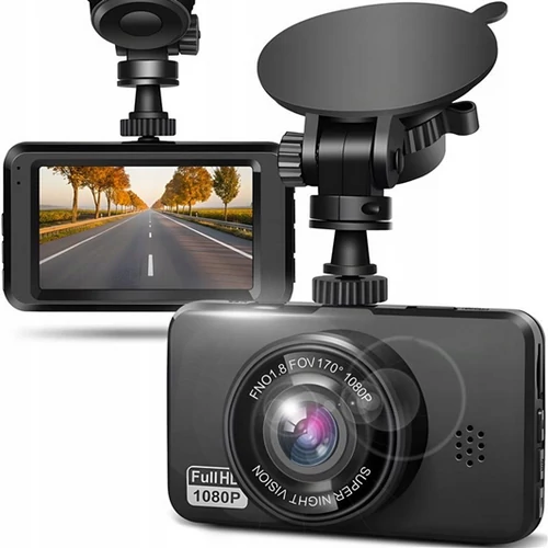 Autós eseményrögzítő kamera, Dash cam, HDR kijelzővel, GPS modullal
