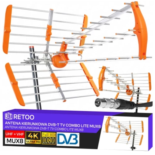 DVB-T antenna DVB-T2 LTE szűrővel, 4K ULTRA HD Erős, 120 km