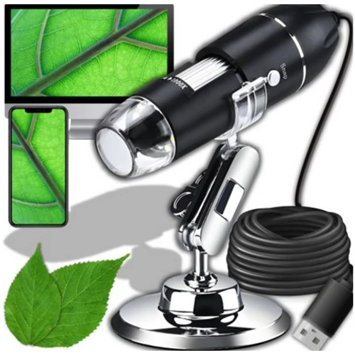 Digitális oktató mikroszkóp gyerekeknek USB Zoom 1600X 2MP 8 LED