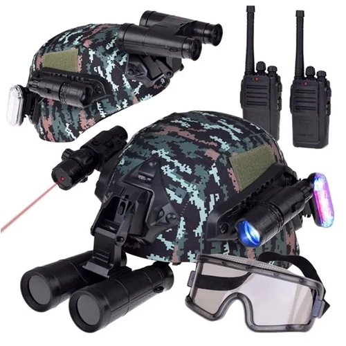 PLAYJOY Játék Katona szett gyerekeknek Játéksisak Távcsövek Walkie-talkie Kiegészítők