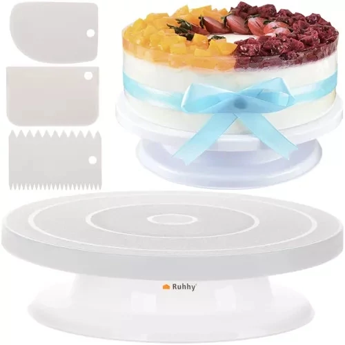 Forgó tányér + 3 spatula tortadíszítéshez