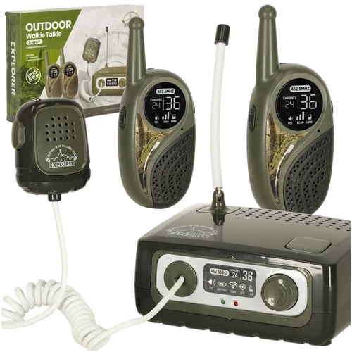 Walkie Talkie készlet PBX-szel, gyerekeknek, khaki színben