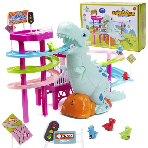Dinoszaurusz versenypálya, hangokkal + fényekkel