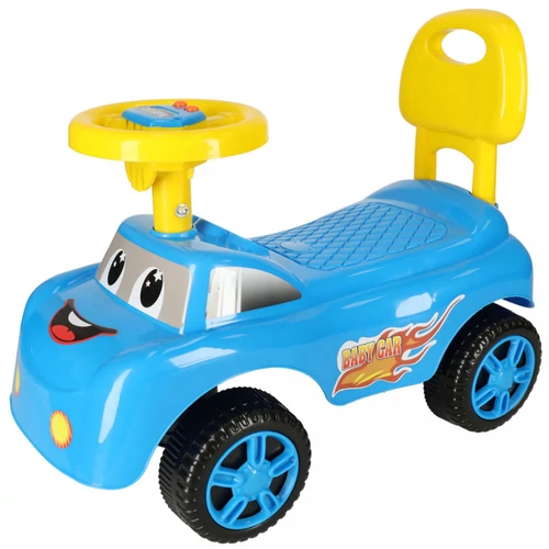 Mosolygós autó tolóhajtás dudával – 39 cm, kék, 1,5-5 éveseknek