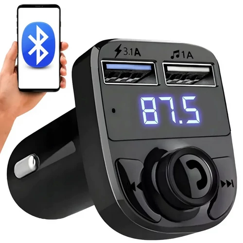 FM bluetooth transmitter és kihangosító, MP3, SD, 2 db USB bemenettel
