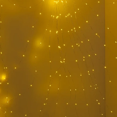 100 micro LED-es fényfüggöny, hálózati adapteres, meleg fehér