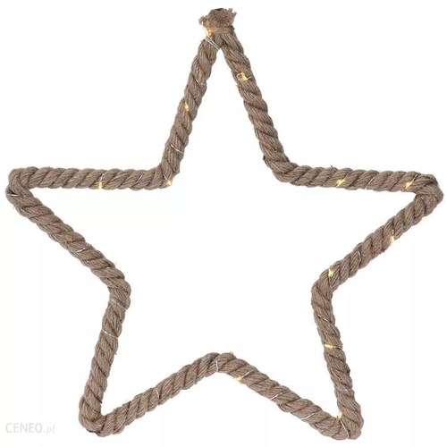 Home Styling kollekció, 15 LED-es juta csillag dekor, 25 cm