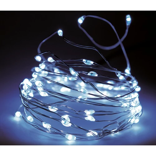 80 micro LED-es kültéri-beltéri fényfüzér, hideg fehér, 8 m