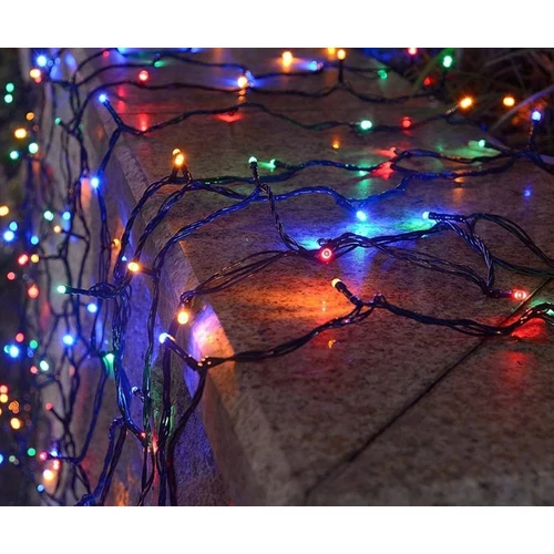 192 LED-es  kültéri-beltéri fényfüzér, elemes, színes, 14 m