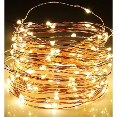 80 micro LED-es kültéri-beltéri fényfüzér, meleg fehér, 8 m