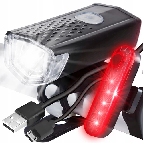 LED-es vízálló Kerékpár első és hátsó lámpa, USB-s