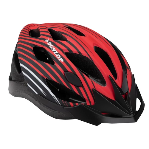 Dunlop kerékpáros sisak L méret, 58-61 cm, napellenzővel, piros