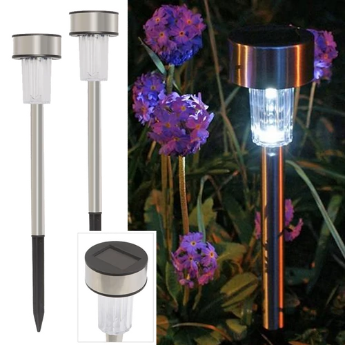 Napelemes inox kerti LED lámpa, 36 cm