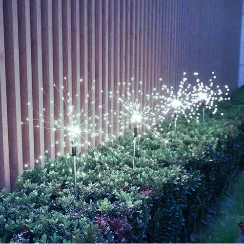 2 db-os Napelemes Pitypang kerti 150 LED-es  lámpa, IP65, 94 cm, hideg fehér