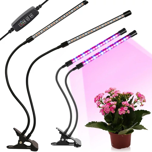 2 db 40 LED-es USB-s vörös és kék színű lámpa palánták neveléséhez, időzítővel