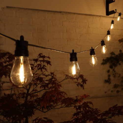 20 LED-es dekor gömb kerti lámpafüzér, balkonvilágítás, időjárásálló IP44