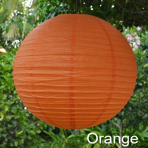 Nagyméretű Napelemes Party 15 LED Lampion, 40 cm, narancs, 1 db