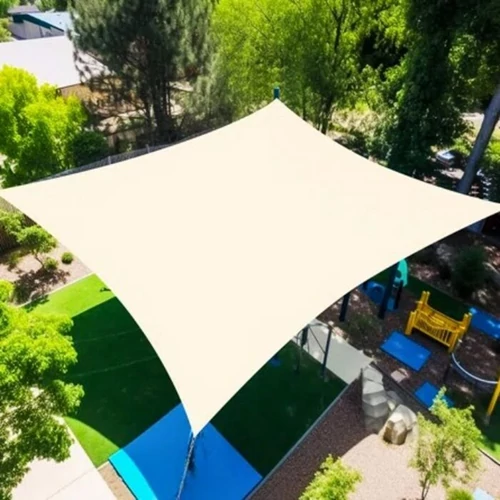 Négyzet alakú napvitorla, árnyékoló,  3 x 3 m - krém