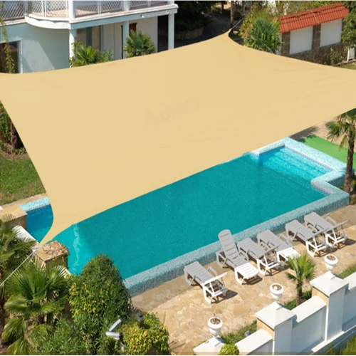 Napvitorla, árnyékoló, esőálló anyagból,  5 x 5  m - világosbézs