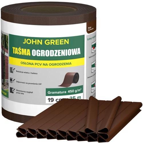 JohnGreen UV álló belátásgátló kerítésszalag, 35 m x 19 cm, sötétbarna, 450g/m2