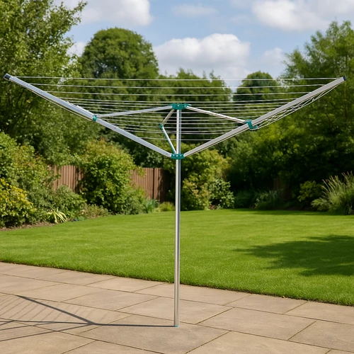 Kültéri aluminium 4 ágú ruhaszárító, összehajtható, 42 m-es szárító hosszall, 180 cm