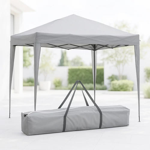 ProGarden Easy-Up 3 x 3 m-es stabil acélvázas pavilon, hordtáskával, UPF30+, szürke