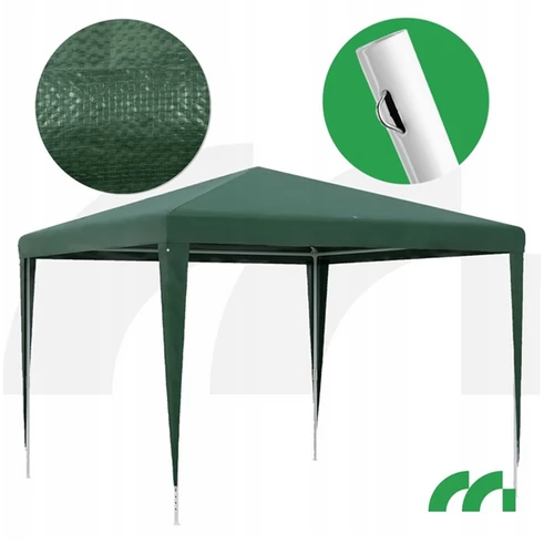 MalTec 3 x 3 x 1,9 m-es fémvázas pavilon, sörsátor, vízálló, zöld