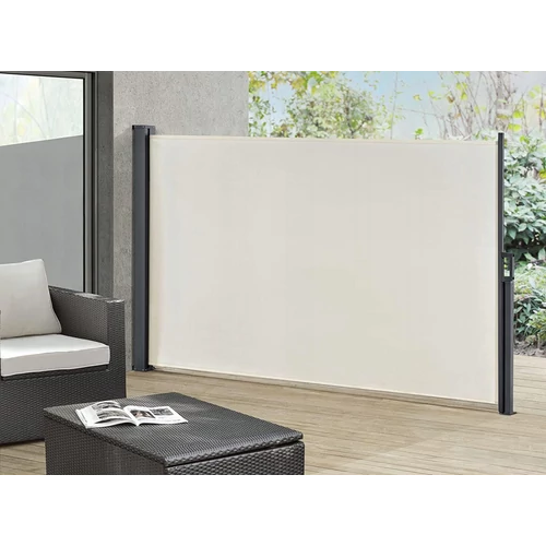 Oldalsó Napellenző paraván, csúszó redőny teraszra, Víz és UV álló,  370 x 180 cm, 180g/m2, beige