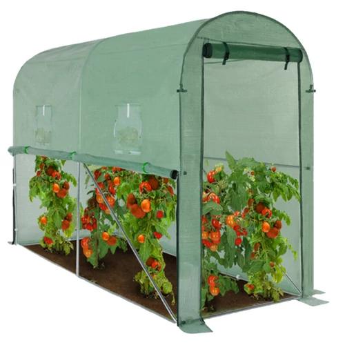 GardenLine XXL palántázó paradicsom nevelő fóliasátor készlet felhajtható oldalfallal 3 × 1 × 2 m 130 g/m²