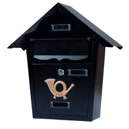 Horganyzott Acél zárható postaláda 37 × 10 5 × 36 cm 2 db kulccsal Antracit