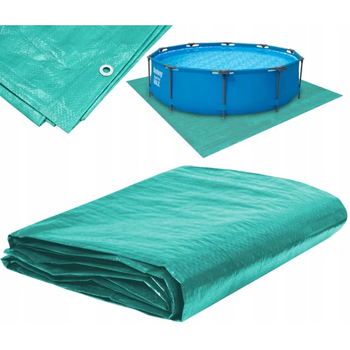 GardenLine XXL 5x5 m-es Medence szőnyeg tarpaulin alumínium rögzítőlyukkal zöld 70 g/m2