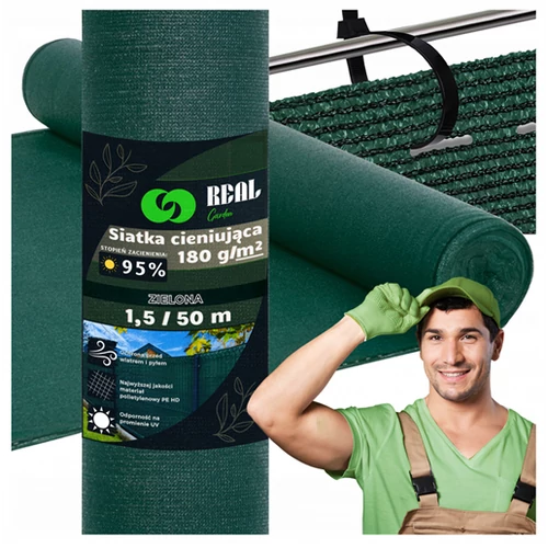 Kerítés belátásgátló háló 1 5 m x 50 m zöld 180 g 95 %-os