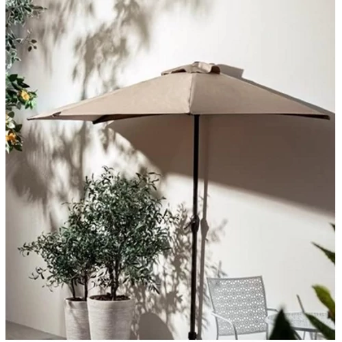 Ambience Kitekerhető Félkör-Balkon napernyő, széltörővel, 2,7 m, 160g/m2 Acél vázzal Taupe